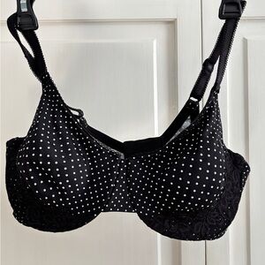 Olga Polka Dot Black Bra 40C